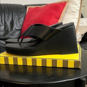 Sam Edelman Circus Elegant Black Wedge Sandals